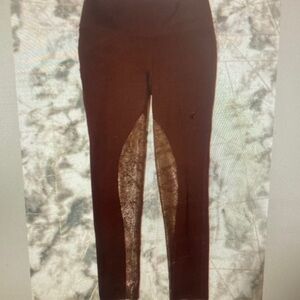 Kids Brown Leggings with Two-Tone Inset